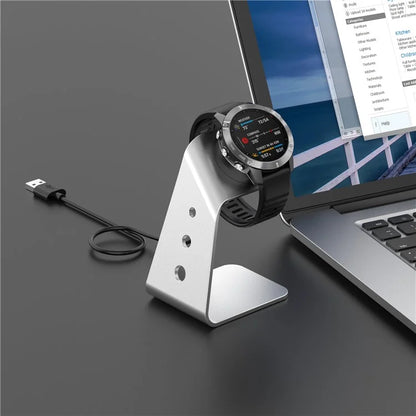 For Garmin Venu 3 / Venu 3S / Vivoactiv 5 Watch Charger Stand Aluminium Alloy Charging Dock with Data Function