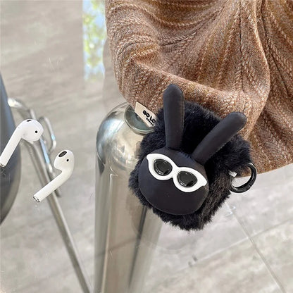 Plush Case for AirPods with Charging Case (2016) / (2019) / AirPods with Wireless Charging Case (2019) Fluffy Rabbit Earphone Cover