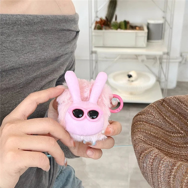 Plush Case for AirPods with Charging Case (2016) / (2019) / AirPods with Wireless Charging Case (2019) Fluffy Rabbit Earphone Cover
