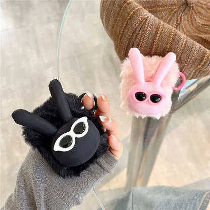 Plush Case for AirPods with Charging Case (2016) / (2019) / AirPods with Wireless Charging Case (2019) Fluffy Rabbit Earphone Cover