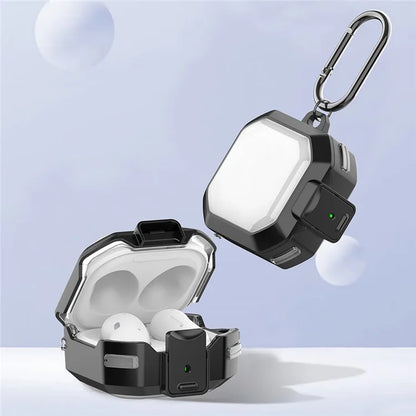 For Samsung Buds Live / Buds 2 / Buds Pro / Buds 2 Pro Charging Case Cover Bluetooth Headset TPU+PC Protective Case