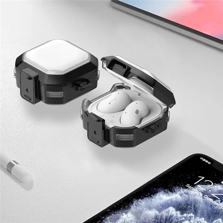 For Samsung Buds Live / Buds 2 / Buds Pro / Buds 2 Pro Charging Case Cover Bluetooth Headset TPU+PC Protective Case