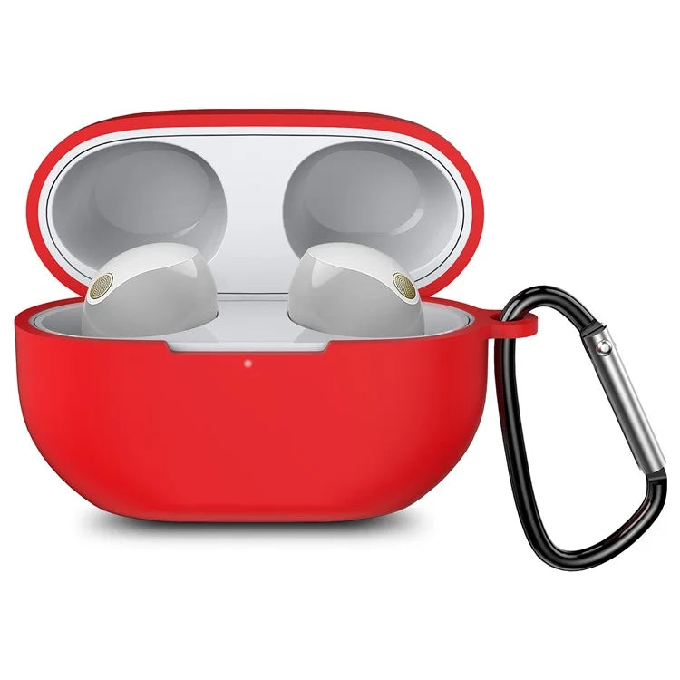 For Sony WF-1000XM5 Silicone Case Earphone Cover Bluetooth Headset Sleeve with Buckle