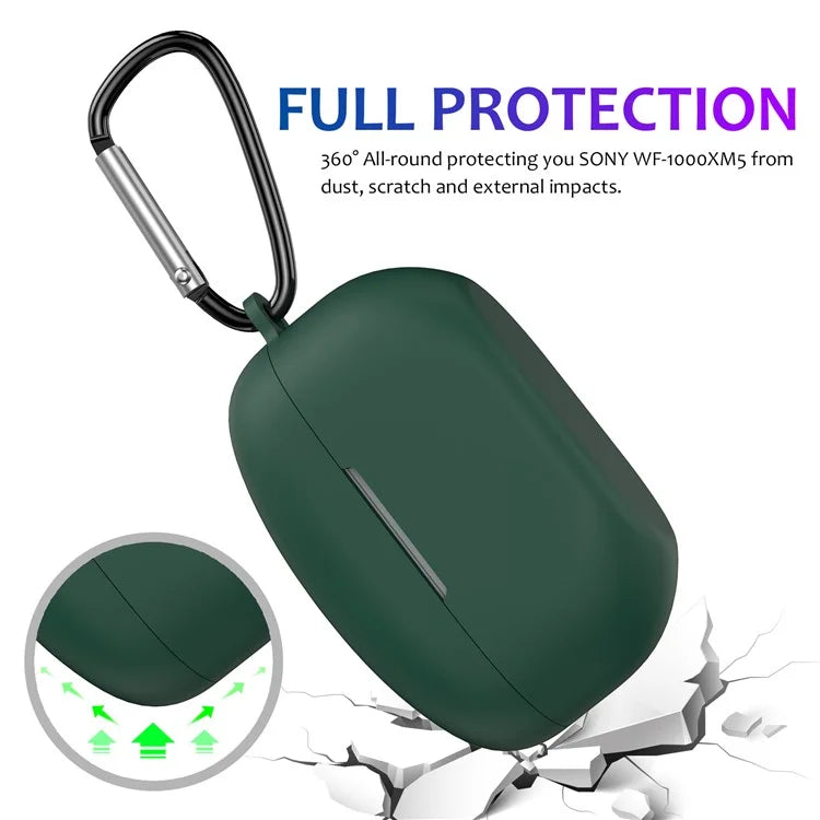 For Sony WF-1000XM5 Silicone Case Earphone Cover Bluetooth Headset Sleeve with Buckle