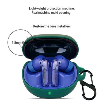 For SoundPEATS Clear Earphone Cover Bluetooth Headset Sleeve Charging Bin Silicone Case with Buckle