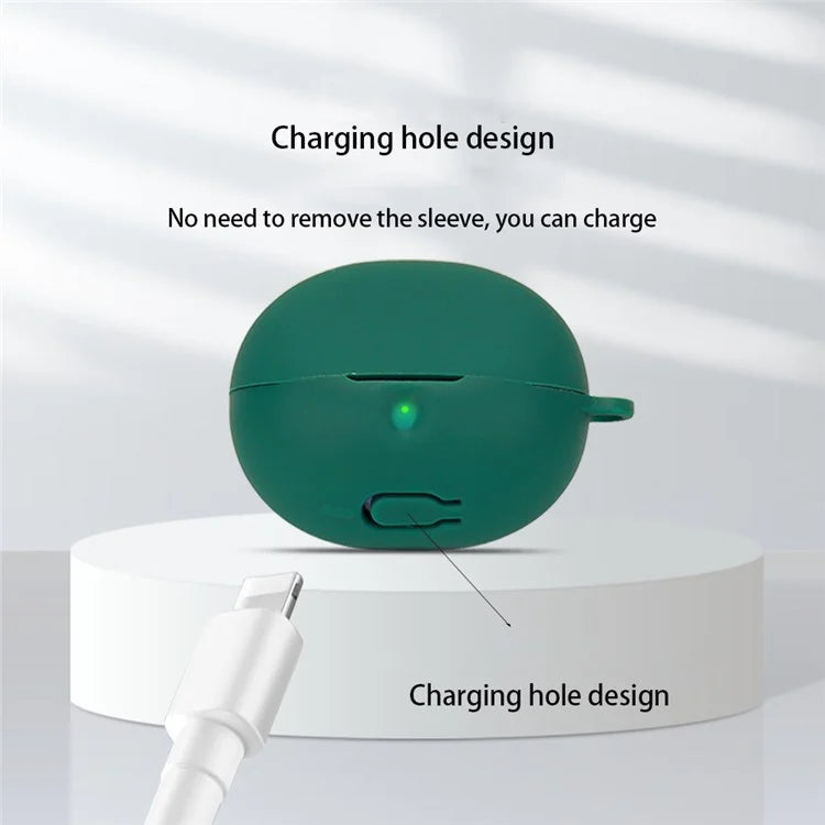 For SoundPEATS Clear Earphone Cover Bluetooth Headset Sleeve Charging Bin Silicone Case with Buckle