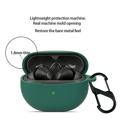 For SoundPEATS Air 4 Pro Silicone Case Cover Bluetooth Headset Sleeve with Buckle