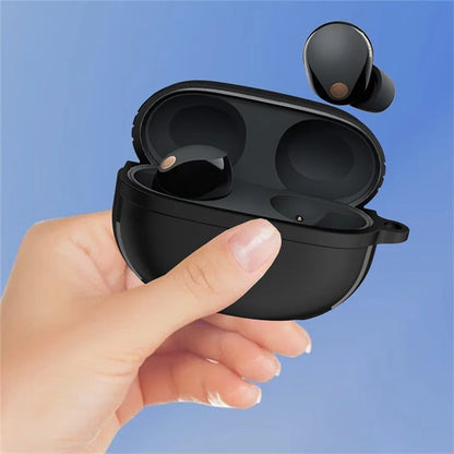 For Sony WF-1000XM5 Bluetooth Earphone TPU Cover Protective Case with Hanging Buckle
