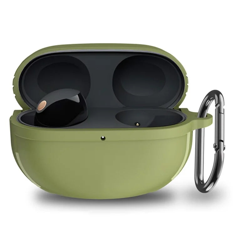 For Sony WF-1000XM5 Bluetooth Earphone TPU Cover Protective Case with Hanging Buckle
