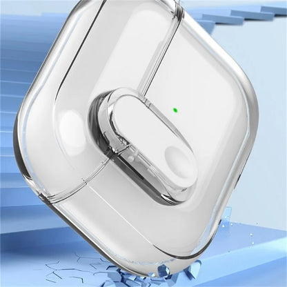 For Apple AirPods 3 Bluetooth Earphone Case Buckle Design Clear TPU Cover with Carabiner Purple