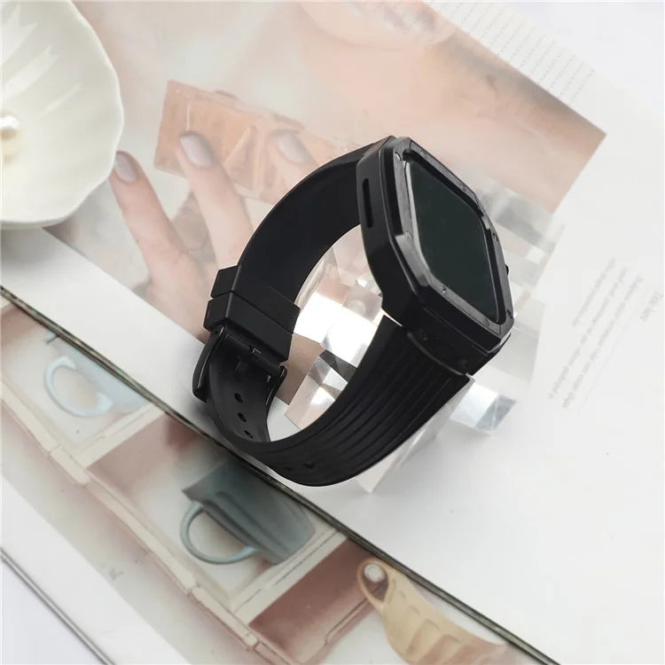 For Apple Watch Series 9 8 7 45mm / 6 5 4 SE SE (2022) SE (2023) 44mm Integral Watch Band with Case