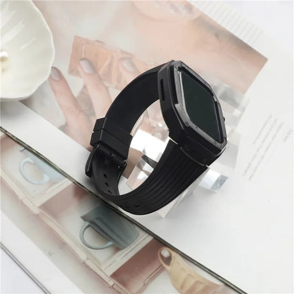 For Apple Watch Series 9 8 7 45mm / 6 5 4 SE SE (2022) SE (2023) 44mm Integral Watch Band with Case