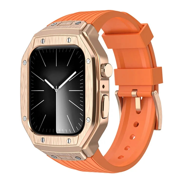 For Apple Watch Series 9 8 7 45mm / 6 5 4 SE SE (2022) SE (2023) 44mm Integral Watch Band with Case