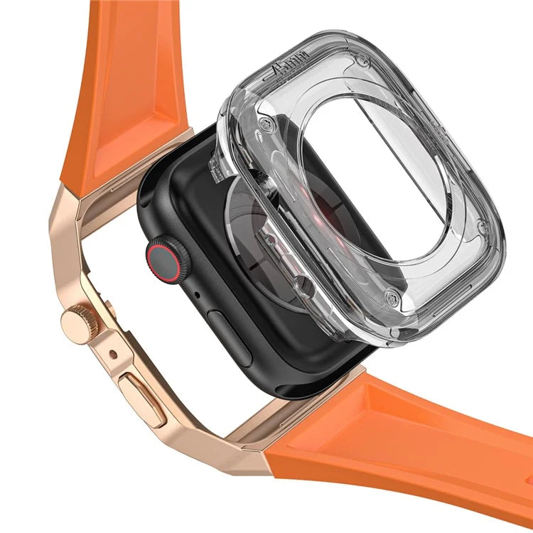 For Apple Watch Series 9 8 7 45mm / 6 5 4 SE SE (2022) SE (2023) 44mm Integral Watch Band with Case