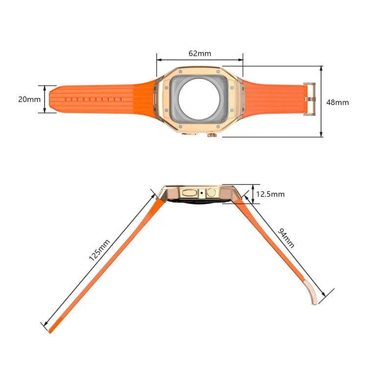 For Apple Watch Series 9 8 7 45mm / 6 5 4 SE SE (2022) SE (2023) 44mm Integral Watch Band with Case