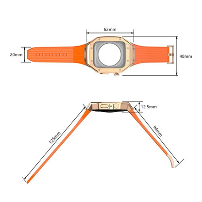 For Apple Watch Series 9 8 7 45mm / 6 5 4 SE SE (2022) SE (2023) 44mm Integral Watch Band with Case