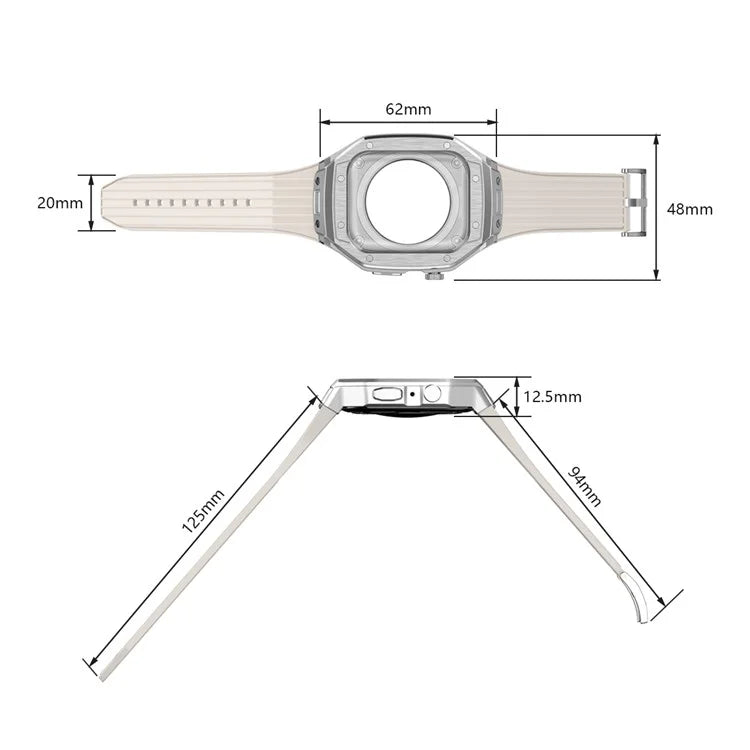 For Apple Watch Series 9 8 7 45mm / 6 5 4 SE SE (2022) SE (2023) 44mm Integral Watch Band with Case