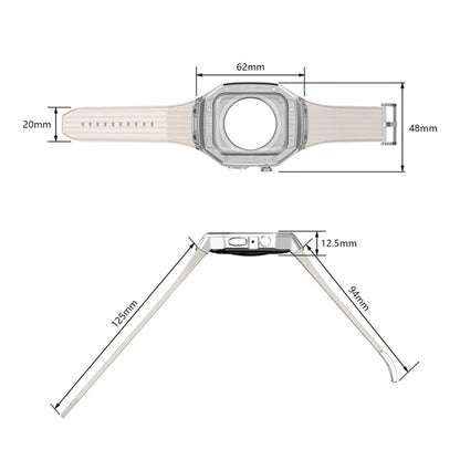 For Apple Watch Series 9 8 7 45mm / 6 5 4 SE SE (2022) SE (2023) 44mm Integral Watch Band with Case