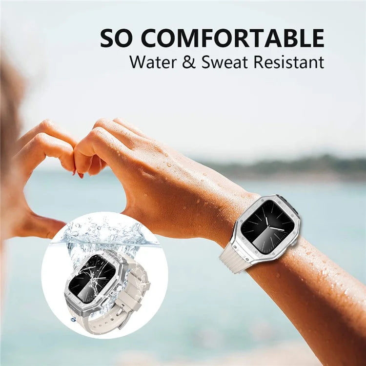 For Apple Watch Series 9 8 7 45mm / 6 5 4 SE SE (2022) SE (2023) 44mm Integral Watch Band with Case
