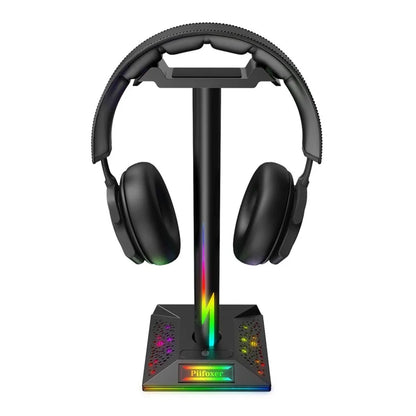 EB01-B RGB Gaming Headset Stand with 2 USB Ports, Memory Function Headphone Holder with 10 Light Modes