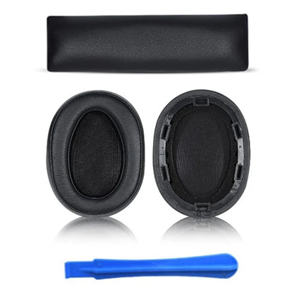 1 Pair For Sony MDR-100ABN / WH-H900N Headphone Protein Leather Ear Pads+Mini Crowbar+Head Beam Sleeve