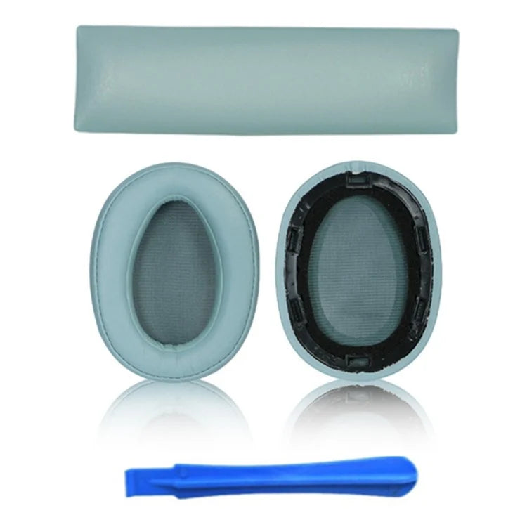 1 Pair For Sony MDR-100ABN / WH-H900N Headphone Protein Leather Ear Pads+Mini Crowbar+Head Beam Sleeve