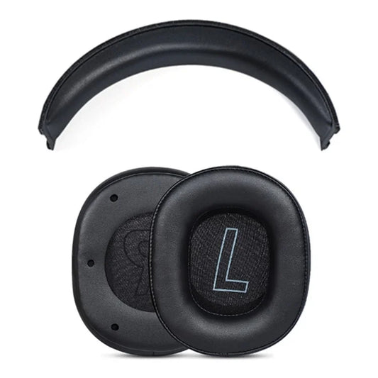 1 Pair Ear Pads for EDIFIER HECATE G2 Protein Leather+Sponge Headset Ear Caps with Head Beam Sleeve