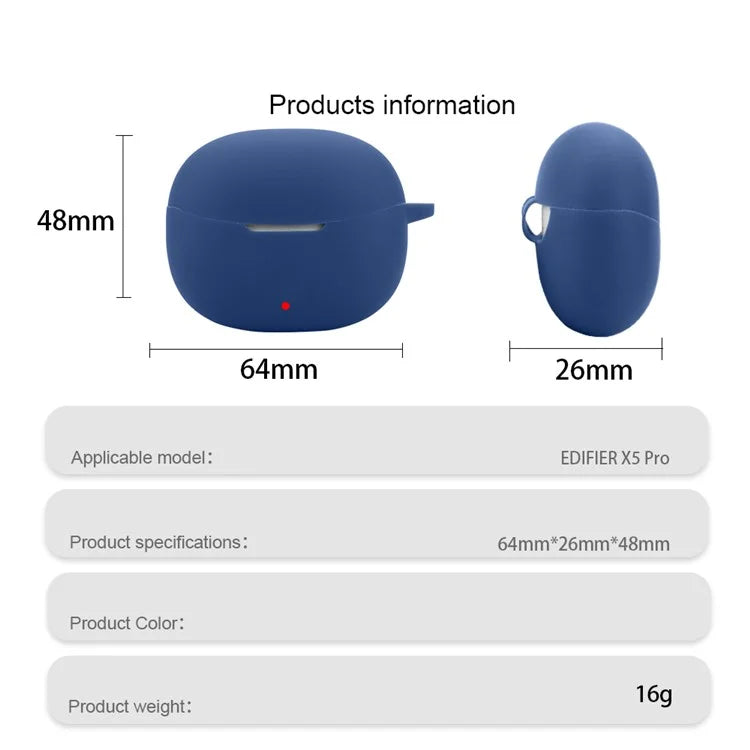 For EDIFIER X5 Pro Silicone Case Bluetooth Headset Sleeve Cover with Buckle