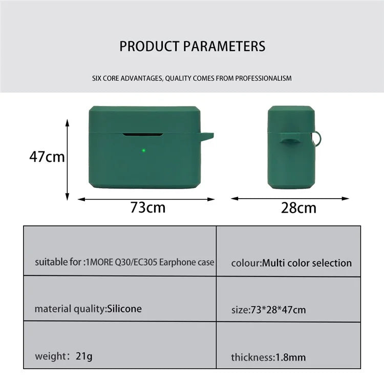 For 1MORE Q30 Bluetooth Headset Sleeve Silicone Case with Buckle