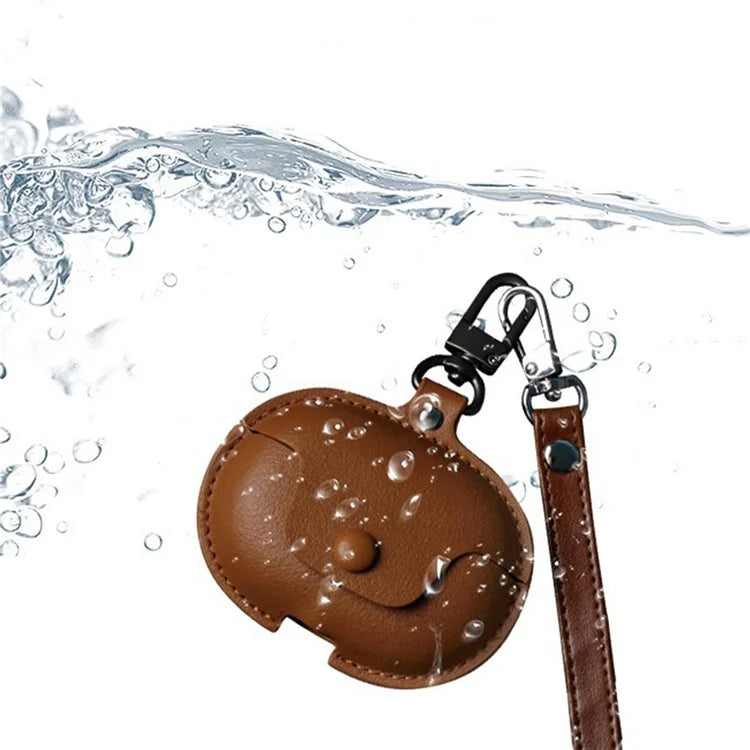 For Huawei FreeClip Wireless Charging Case Leather Cover Anti-drop Protector with Short Strap