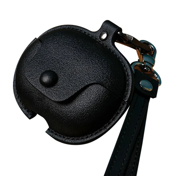 For Huawei FreeClip Wireless Charging Case Leather Cover Anti-drop Protector with Short Strap