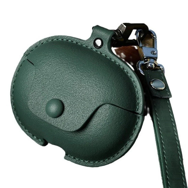 For Huawei FreeClip Wireless Charging Case Leather Cover Anti-drop Protector with Short Strapish Green