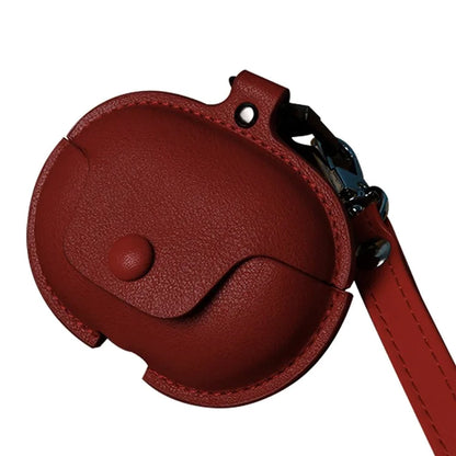 For Huawei FreeClip Wireless Charging Case Leather Cover Anti-drop Protector with Short Strap