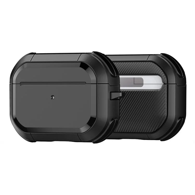 DUX DUCIS PECA Series for Apple AirPods Pro 2 Armor Cover Shock-Absorbing PC+TPU Earphone Case with Keychain