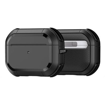 DUX DUCIS PECA Series for Apple AirPods Pro 2 Armor Cover Shock-Absorbing PC+TPU Earphone Case with Keychain