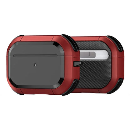 DUX DUCIS PECA Series for Apple AirPods Pro 2 Armor Cover Shock-Absorbing PC+TPU Earphone Case with Keychain