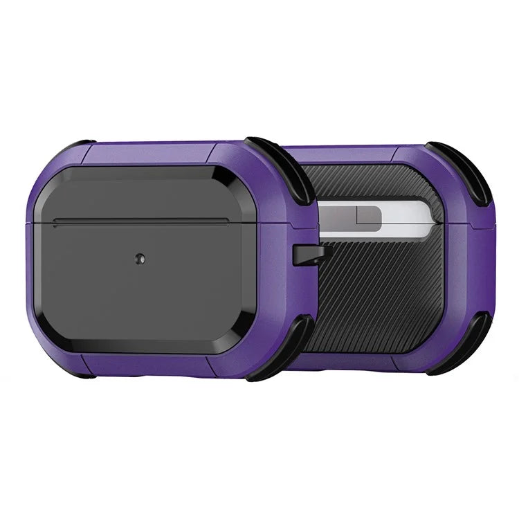 DUX DUCIS PECA Series for Apple AirPods Pro 2 Armor Cover Shock-Absorbing PC+TPU Earphone Case with Keychain