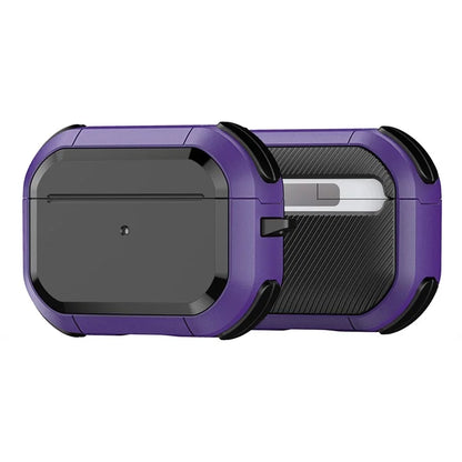 DUX DUCIS PECA Series for Apple AirPods Pro 2 Armor Cover Shock-Absorbing PC+TPU Earphone Case with Keychain
