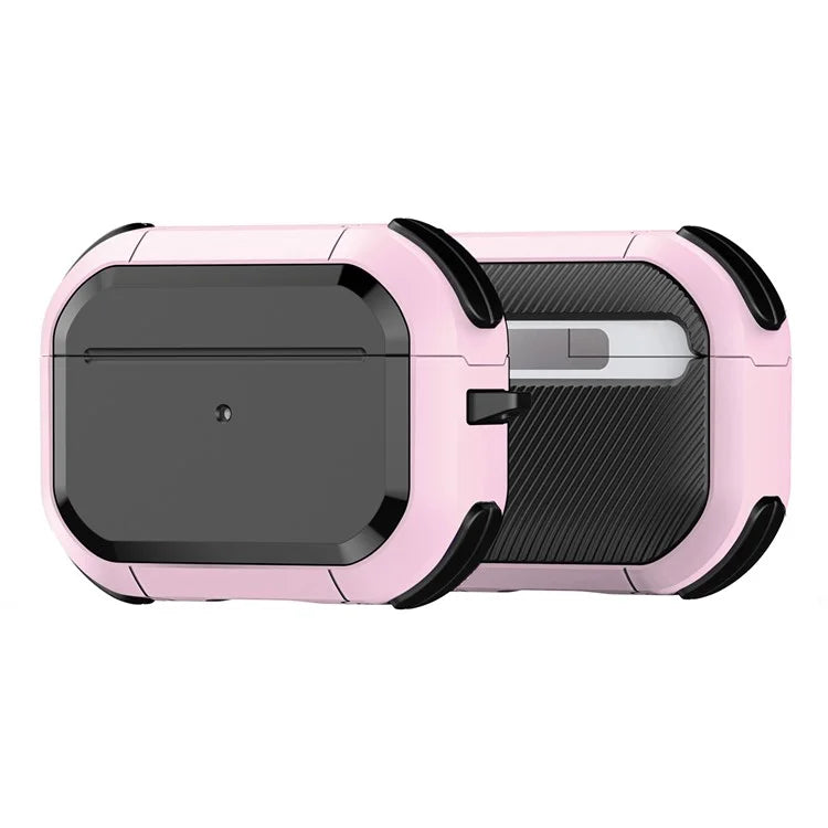 DUX DUCIS PECA Series for Apple AirPods Pro 2 Armor Cover Shock-Absorbing PC+TPU Earphone Case with Keychain