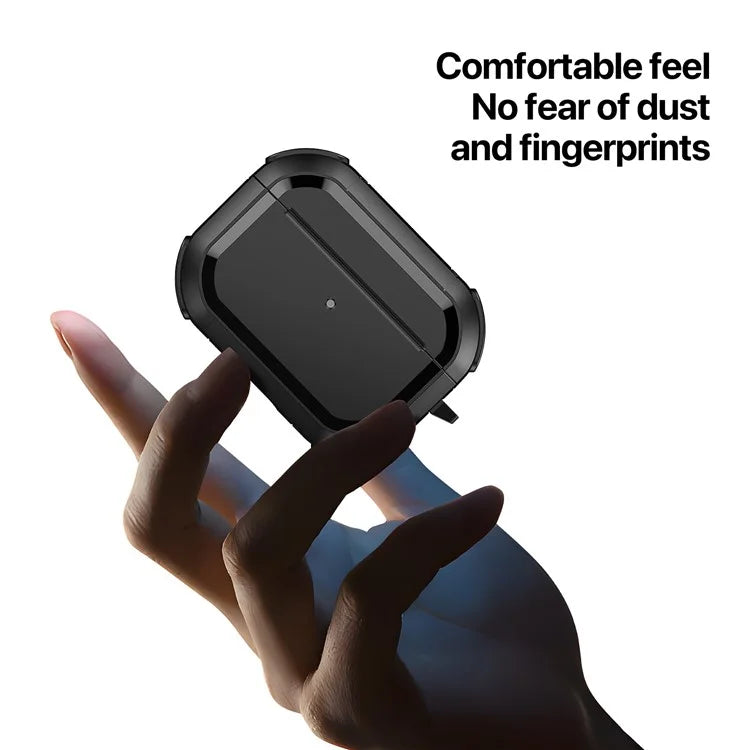 DUX DUCIS PECA Series for Apple AirPods Pro 2 Armor Cover Shock-Absorbing PC+TPU Earphone Case with Keychain