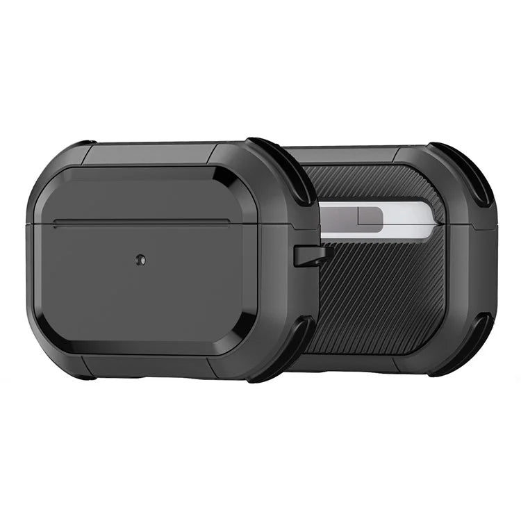 DUX DUCIS PECA Series for Apple AirPods Pro 2 Armor Cover Shock-Absorbing PC+TPU Earphone Case with Keychain