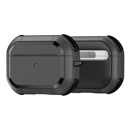 DUX DUCIS PECA Series for Apple AirPods Pro 2 Armor Cover Shock-Absorbing PC+TPU Earphone Case with Keychain