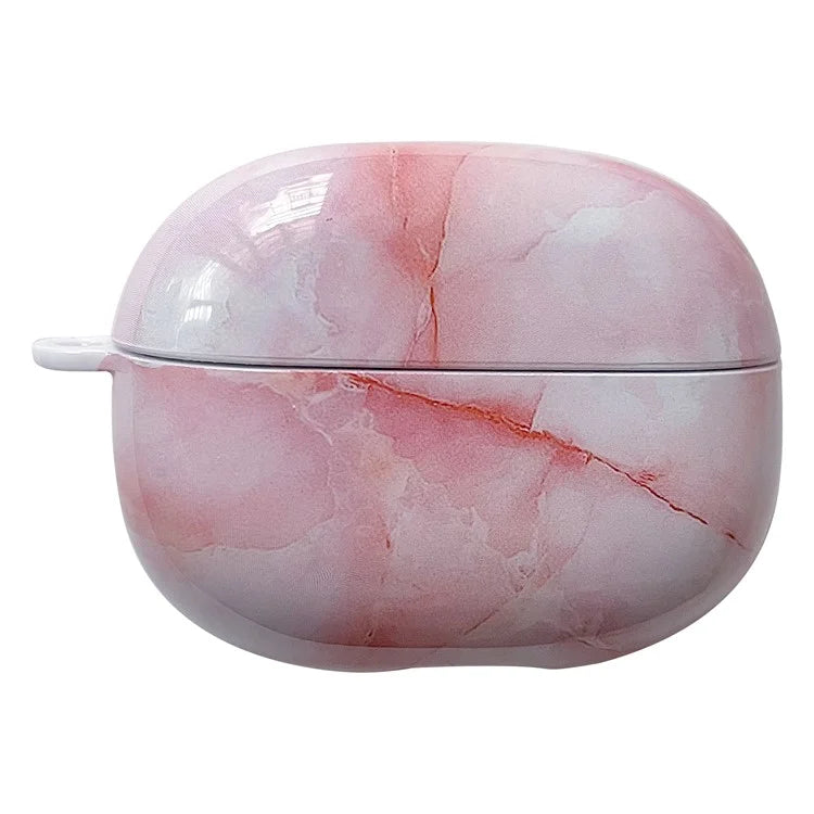 For Redmi Buds 5 Pro Marble Pattern PC Case Anti-scratch Bluetooth Earphone Cover+Pink