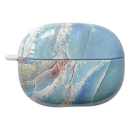 For Redmi Buds 5 Pro Marble Pattern PC Case Anti-scratch Bluetooth Earphone Cover+Blue