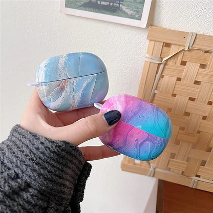 For Redmi Buds 5 Pro Marble Pattern PC Case Anti-scratch Bluetooth Earphone Cover+Blue