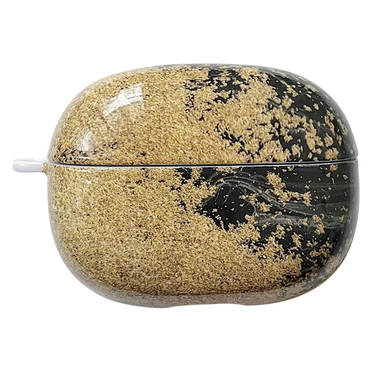 For Redmi Buds 5 Pro Marble Pattern PC Case Anti-scratch Bluetooth Earphone Cover+Gold