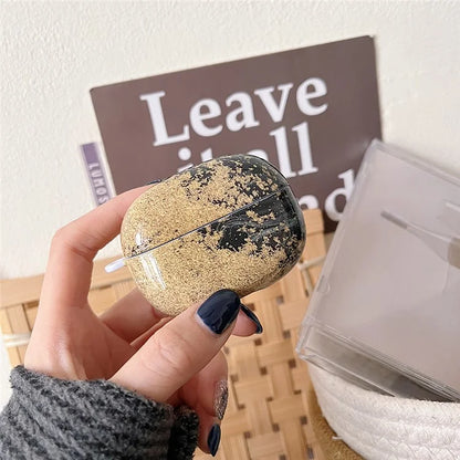 For Redmi Buds 5 Pro Marble Pattern PC Case Anti-scratch Bluetooth Earphone Cover+Gold
