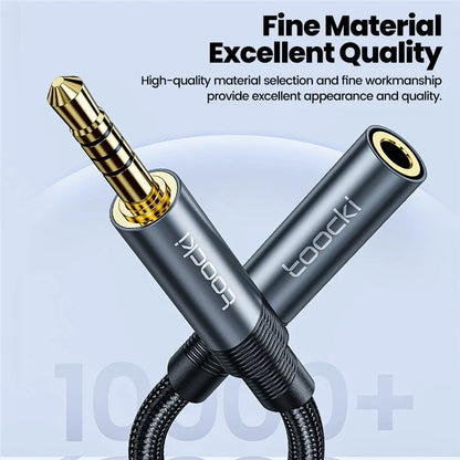 TOOCKI TQ-X41 3m AUX Extension Cable 3.5mm Male to Female Audio Cord Nylon Braided 4 Poles