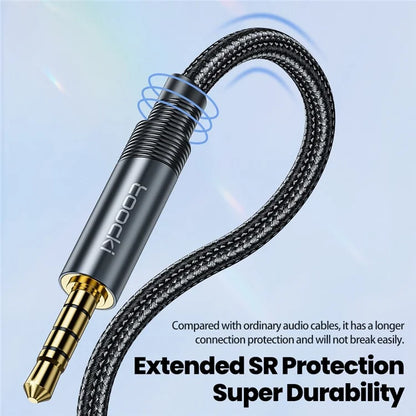 TOOCKI TQ-X41 3m AUX Extension Cable 3.5mm Male to Female Audio Cord Nylon Braided 4 Poles