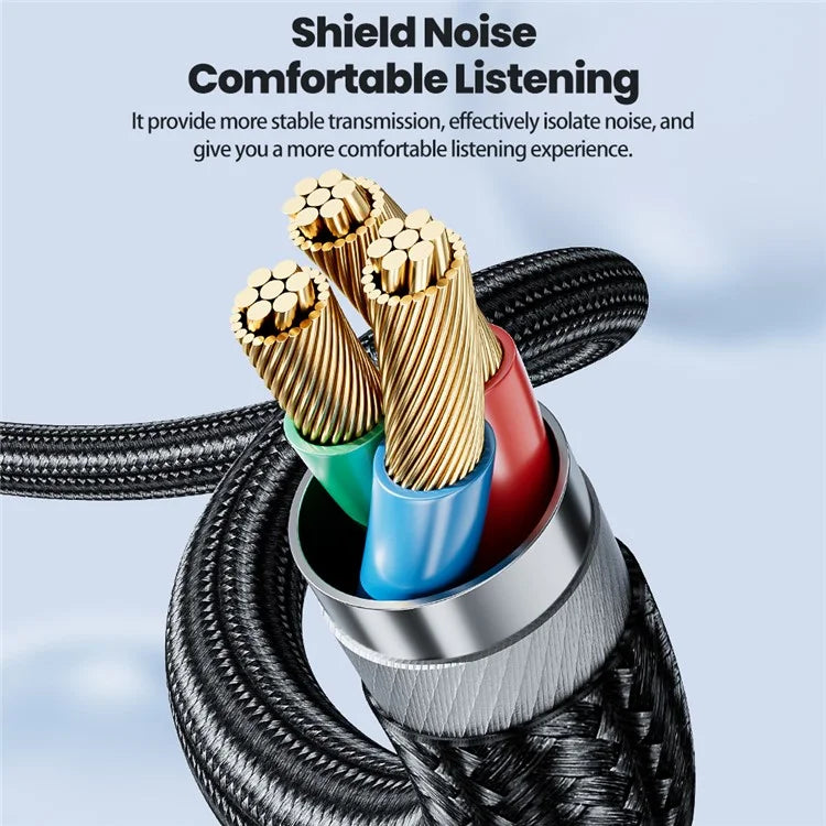 TOOCKI TQ-X41 3m AUX Extension Cable 3.5mm Male to Female Audio Cord Nylon Braided 4 Poles